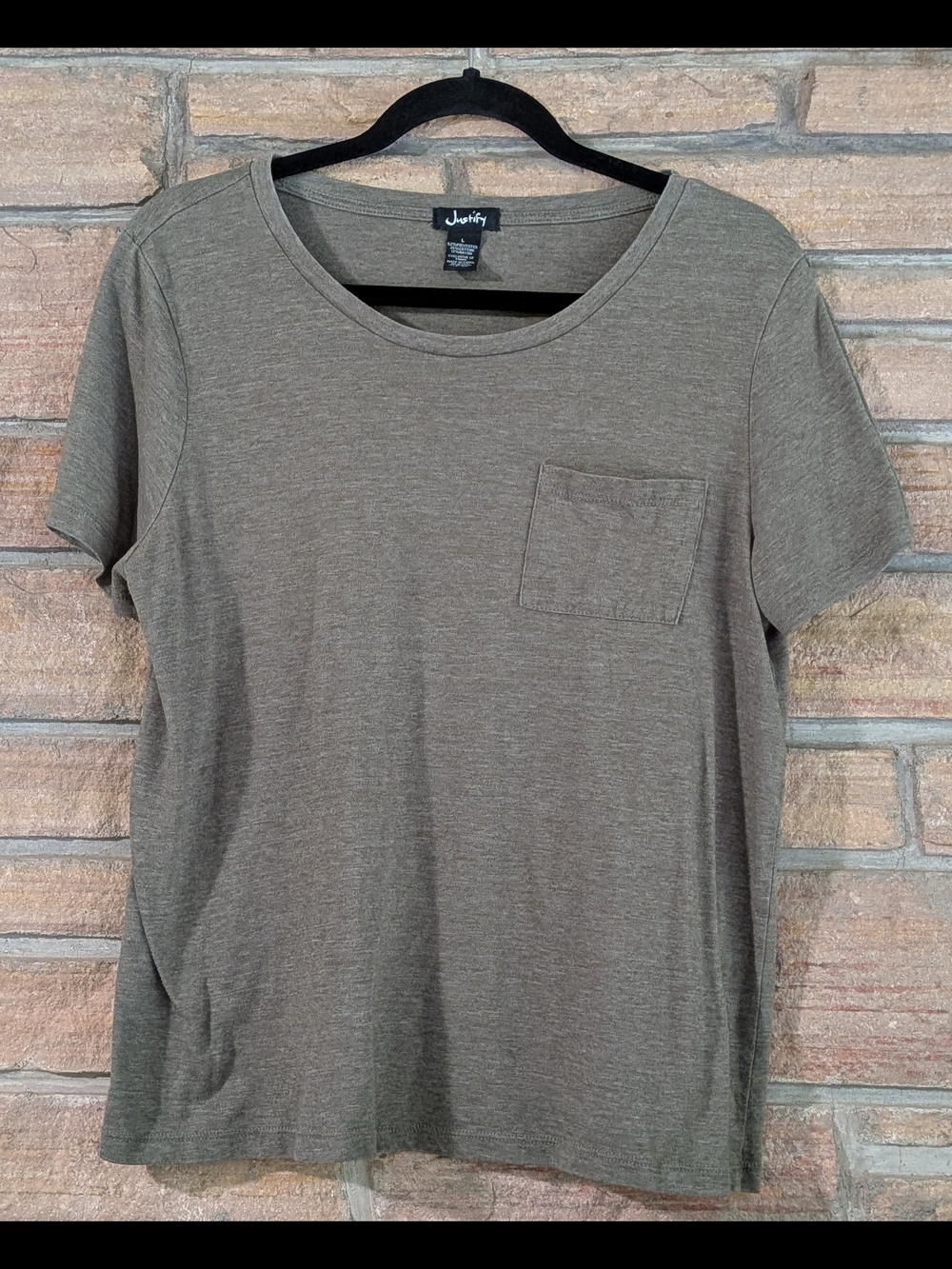 Justify Olive Green Short Sleeve Pocket Tee